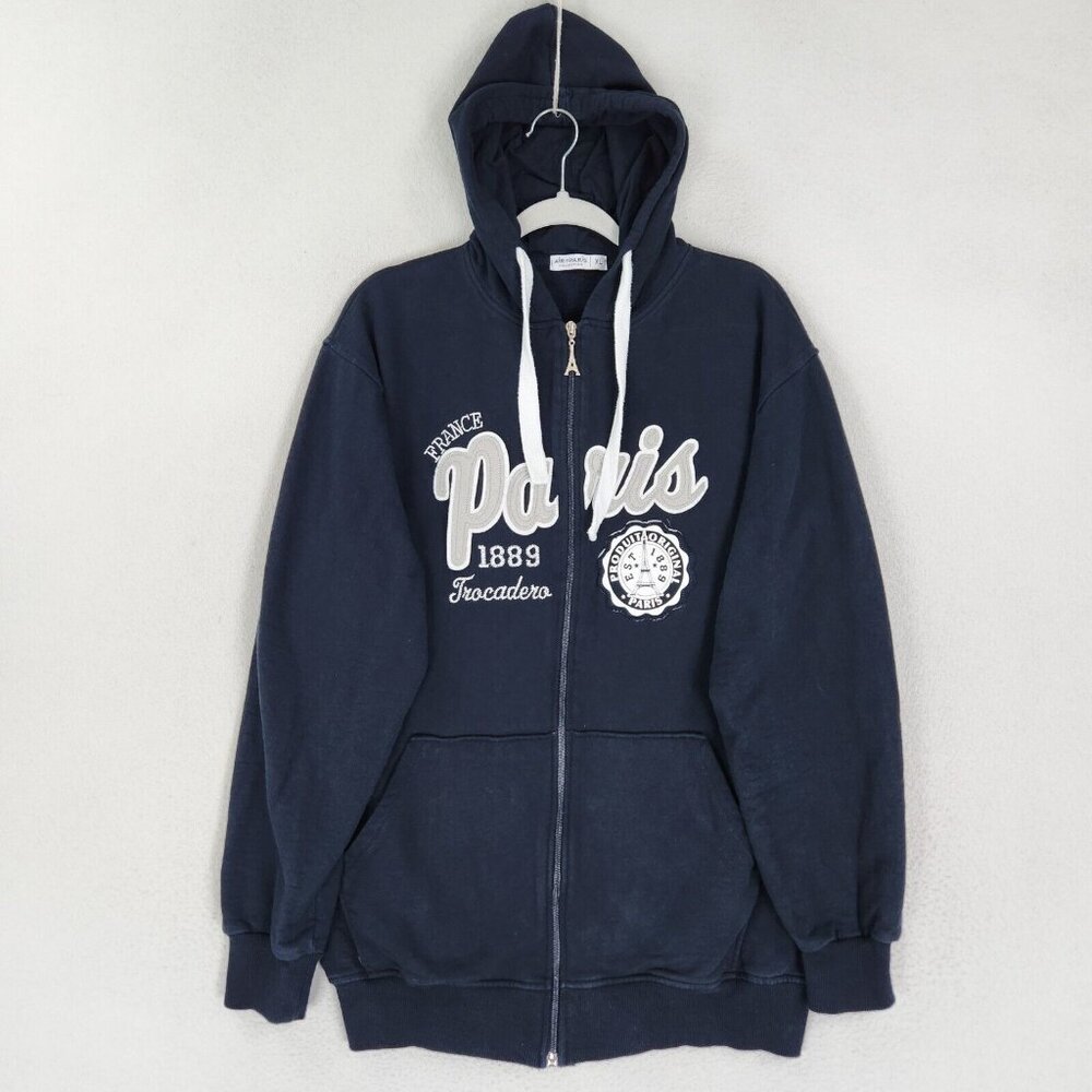 Air De Paris Jacket Mens Extra Large Navy Blue Full Zip Hoodie Paris France